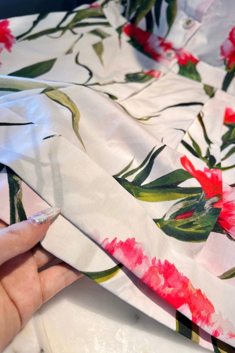 Carnation-Print Playsuit