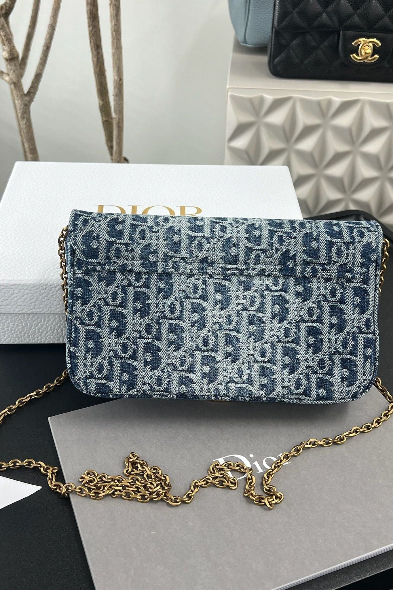 Denim Bag with Chain