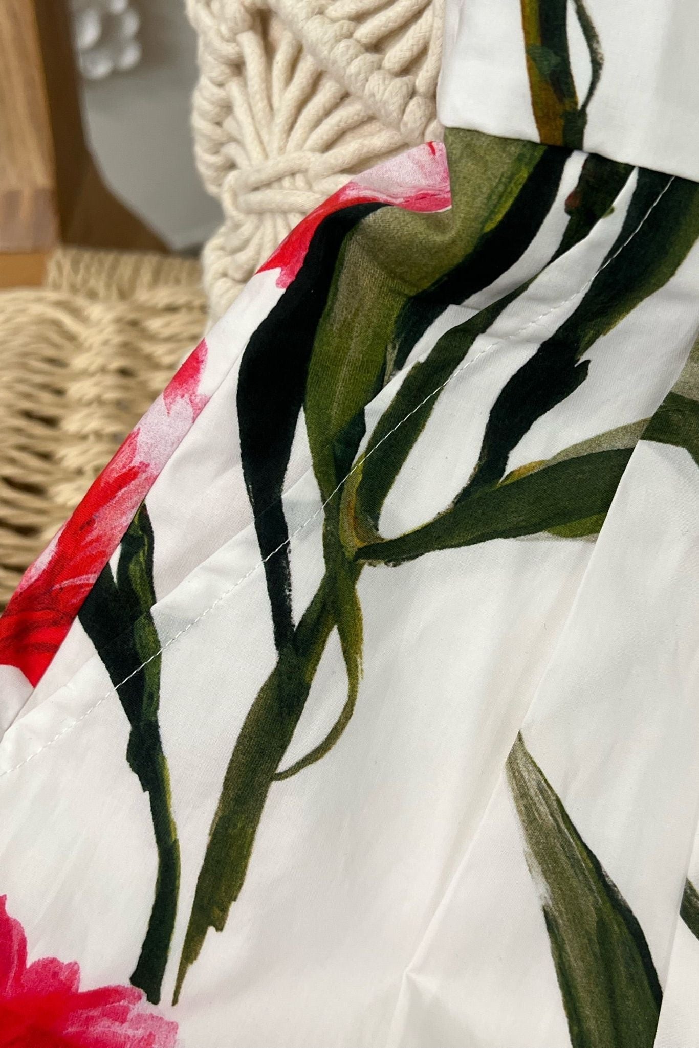 Carnation-Print Playsuit