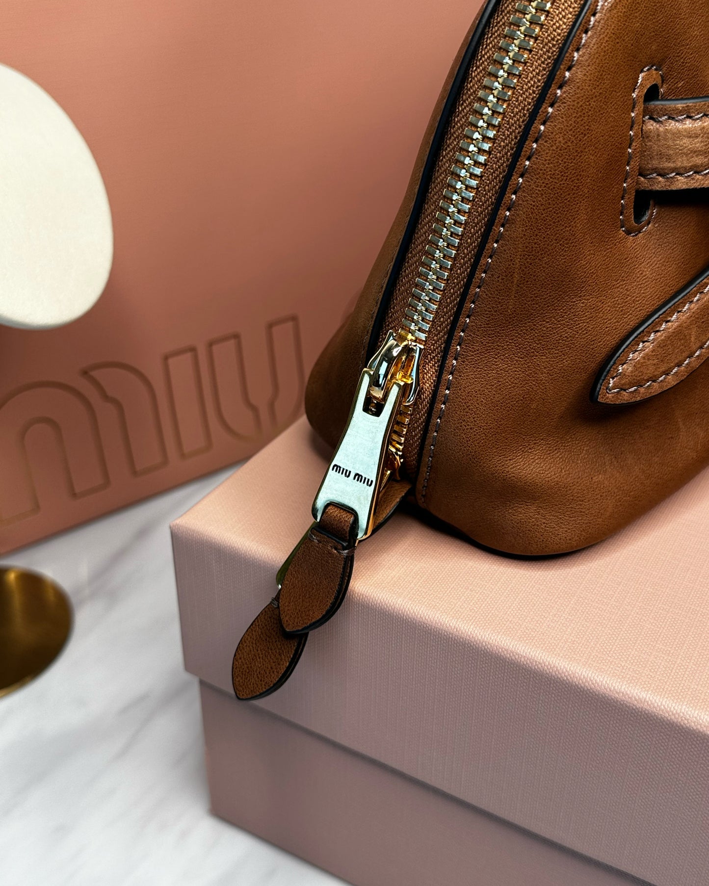 0926M-Leather Handle Bag