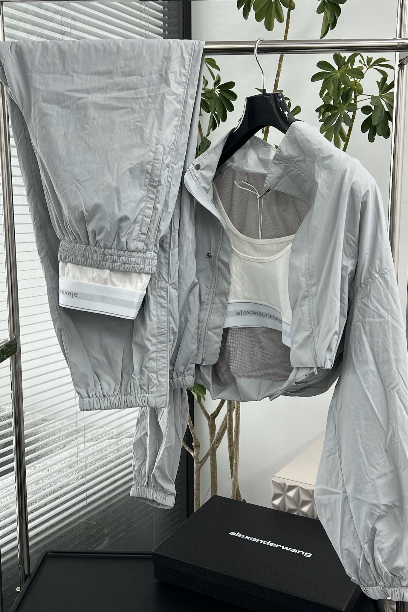 Gray Nylon Tracksuit