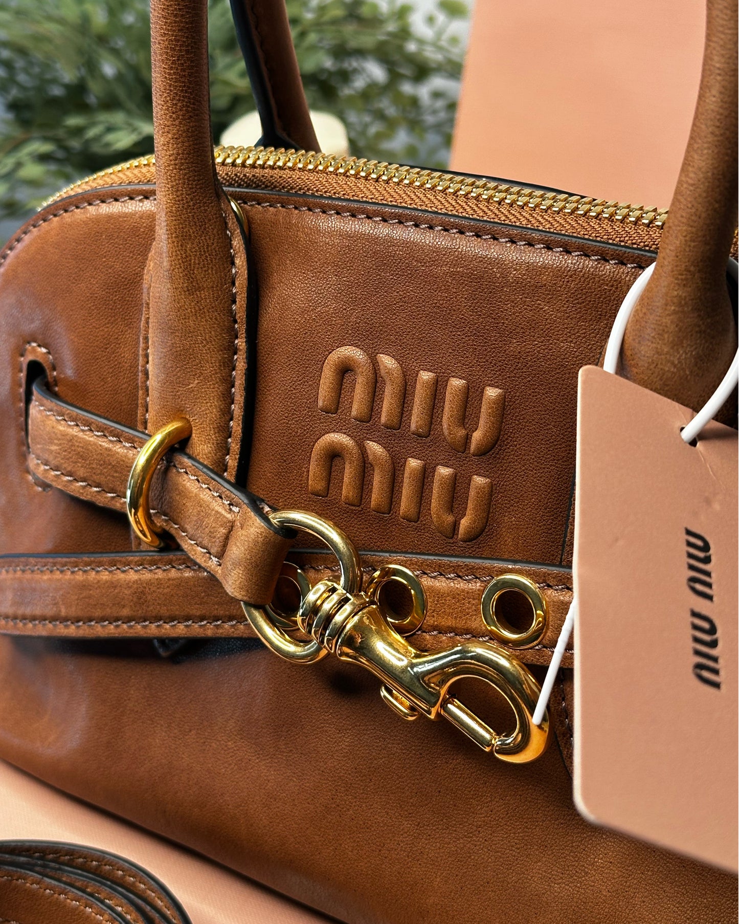 0926M-Leather Handle Bag