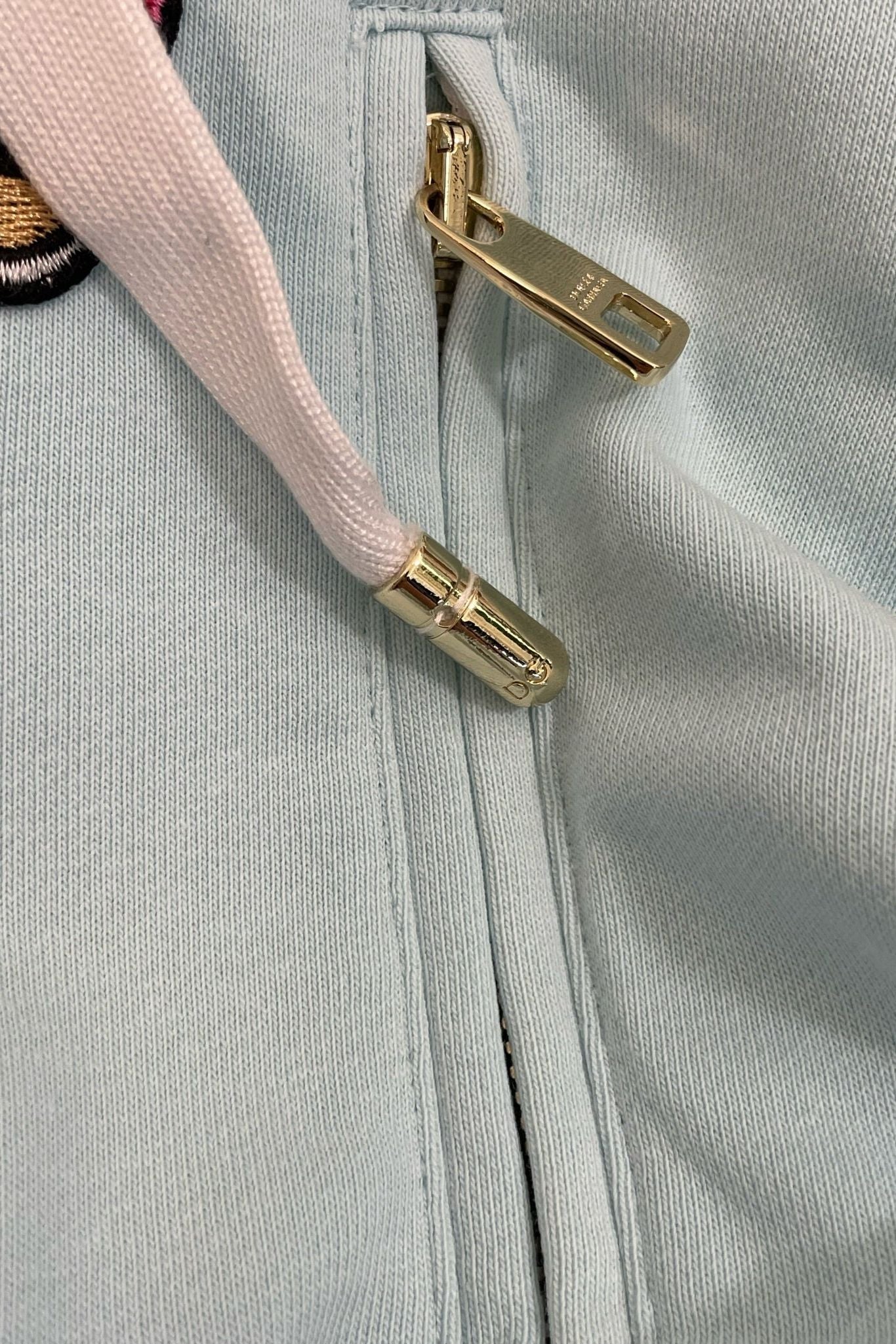 Blue Zip Cropped Hoodie