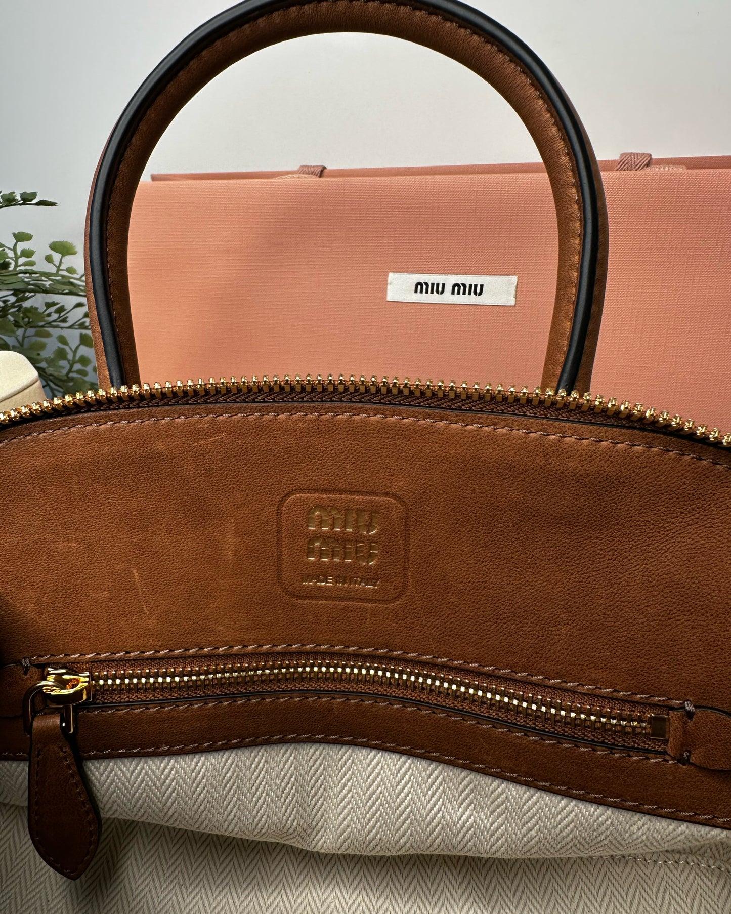 0926M-Leather Handle Bag