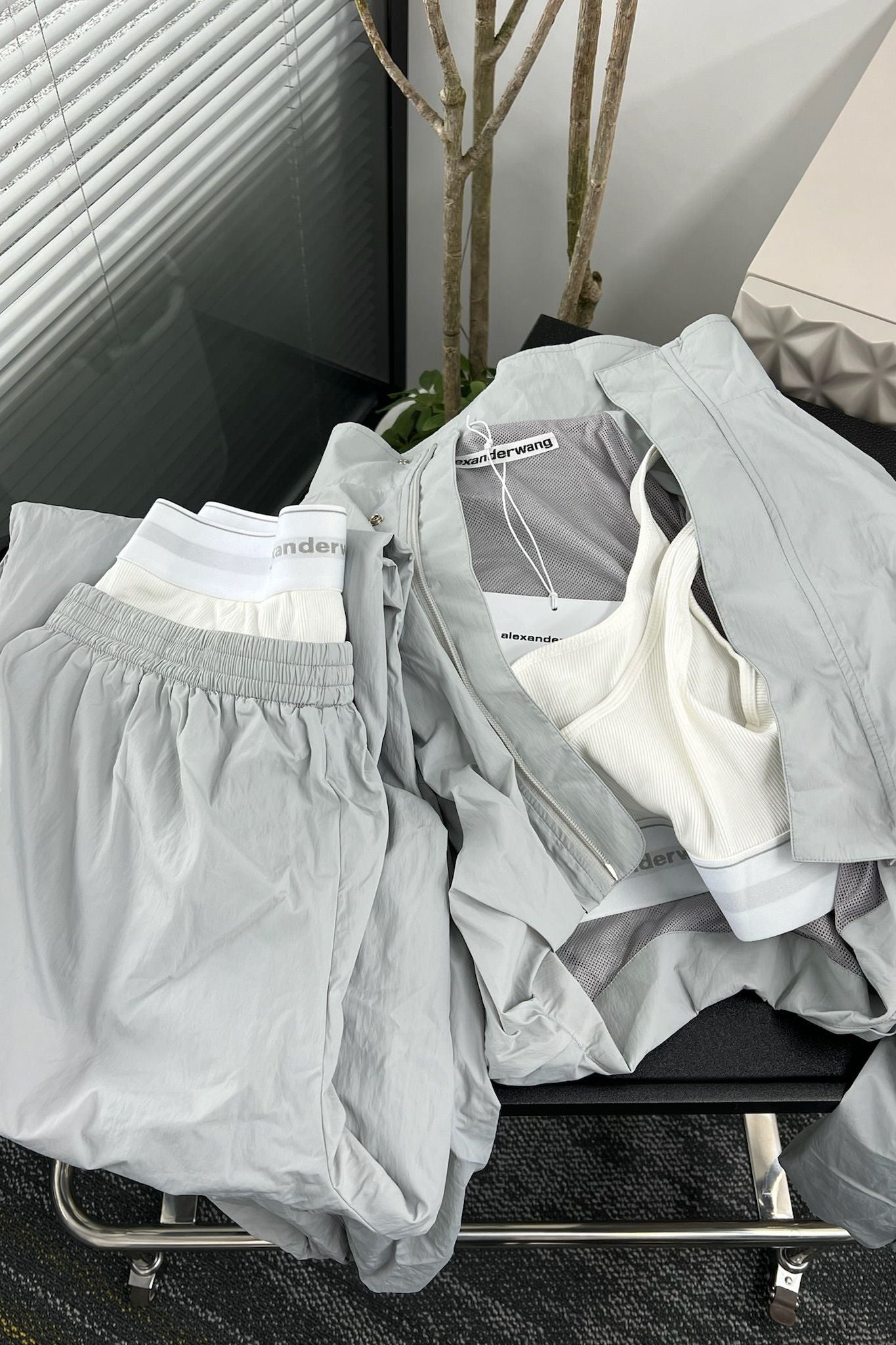 Gray Nylon Tracksuit