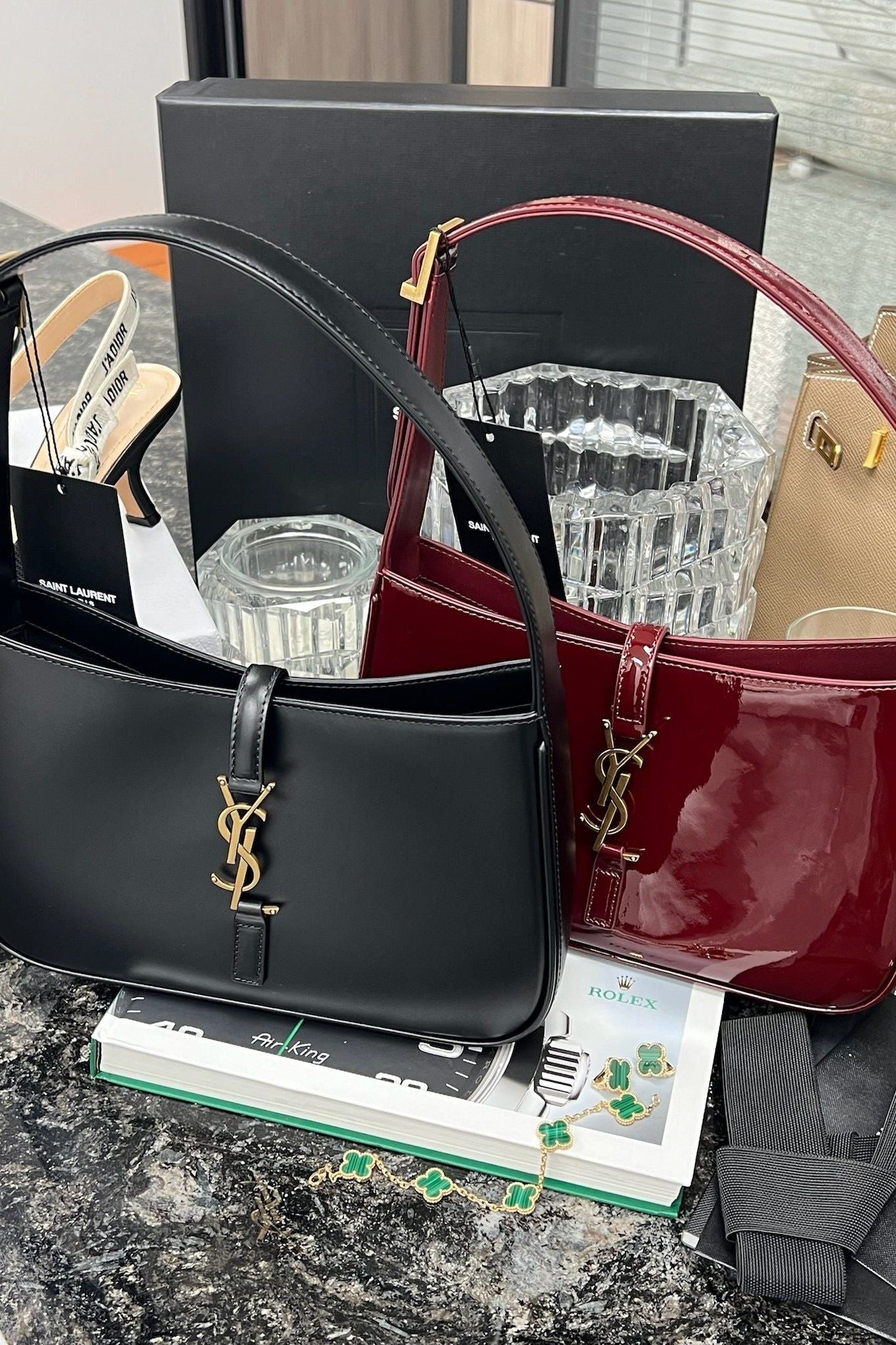 Flat Black Hobo Bag