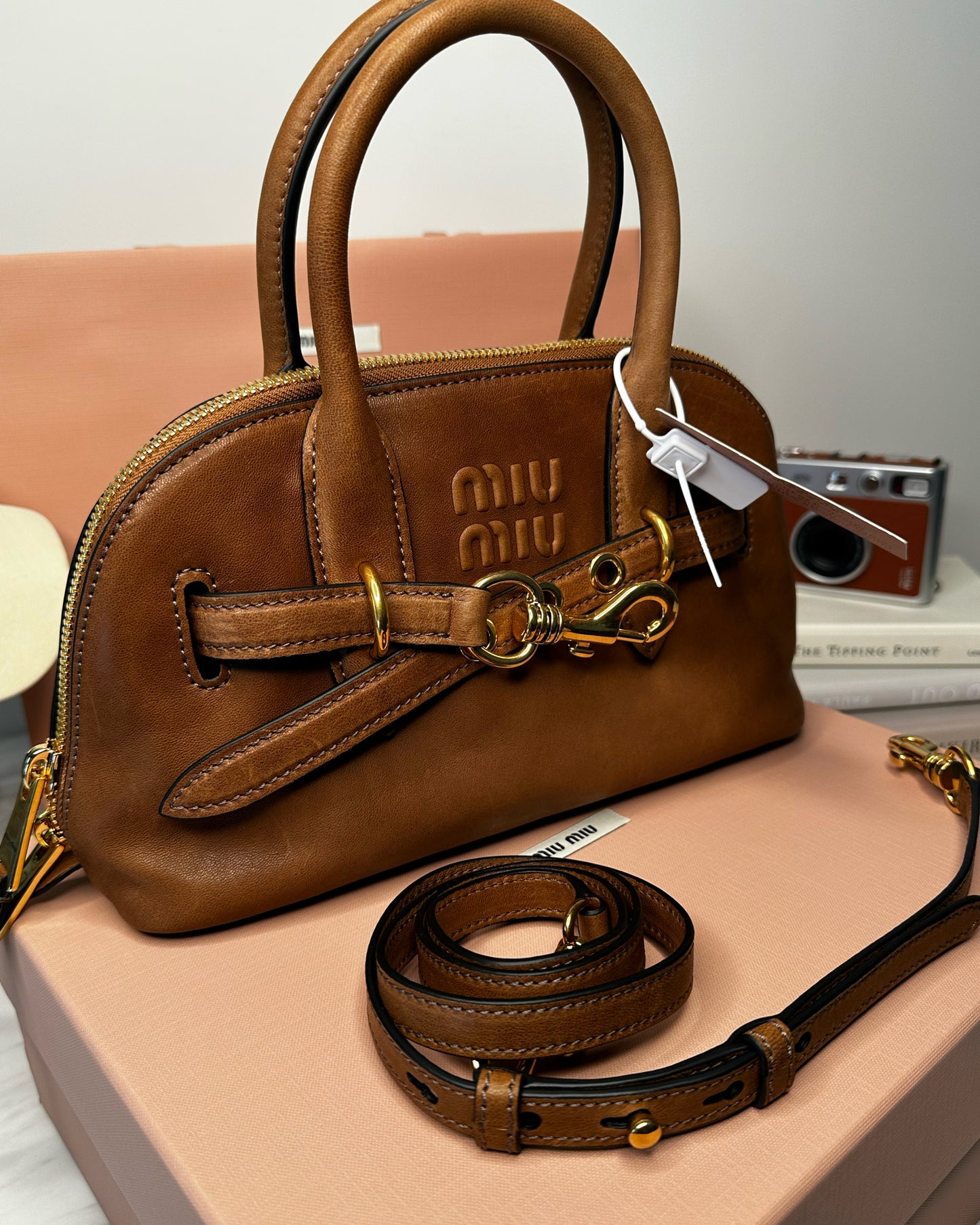 0926M-Leather Handle Bag