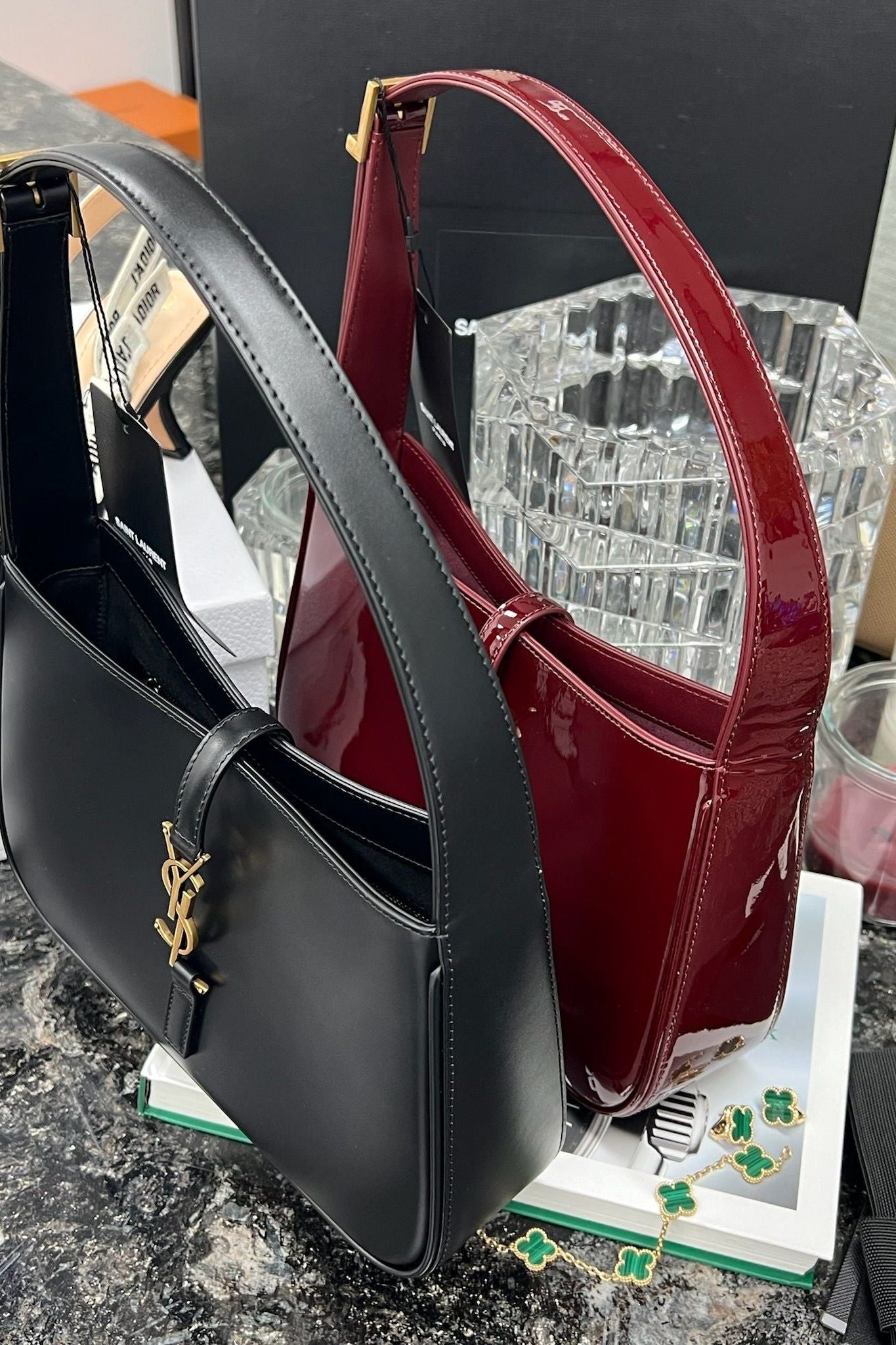 Flat Black Hobo Bag