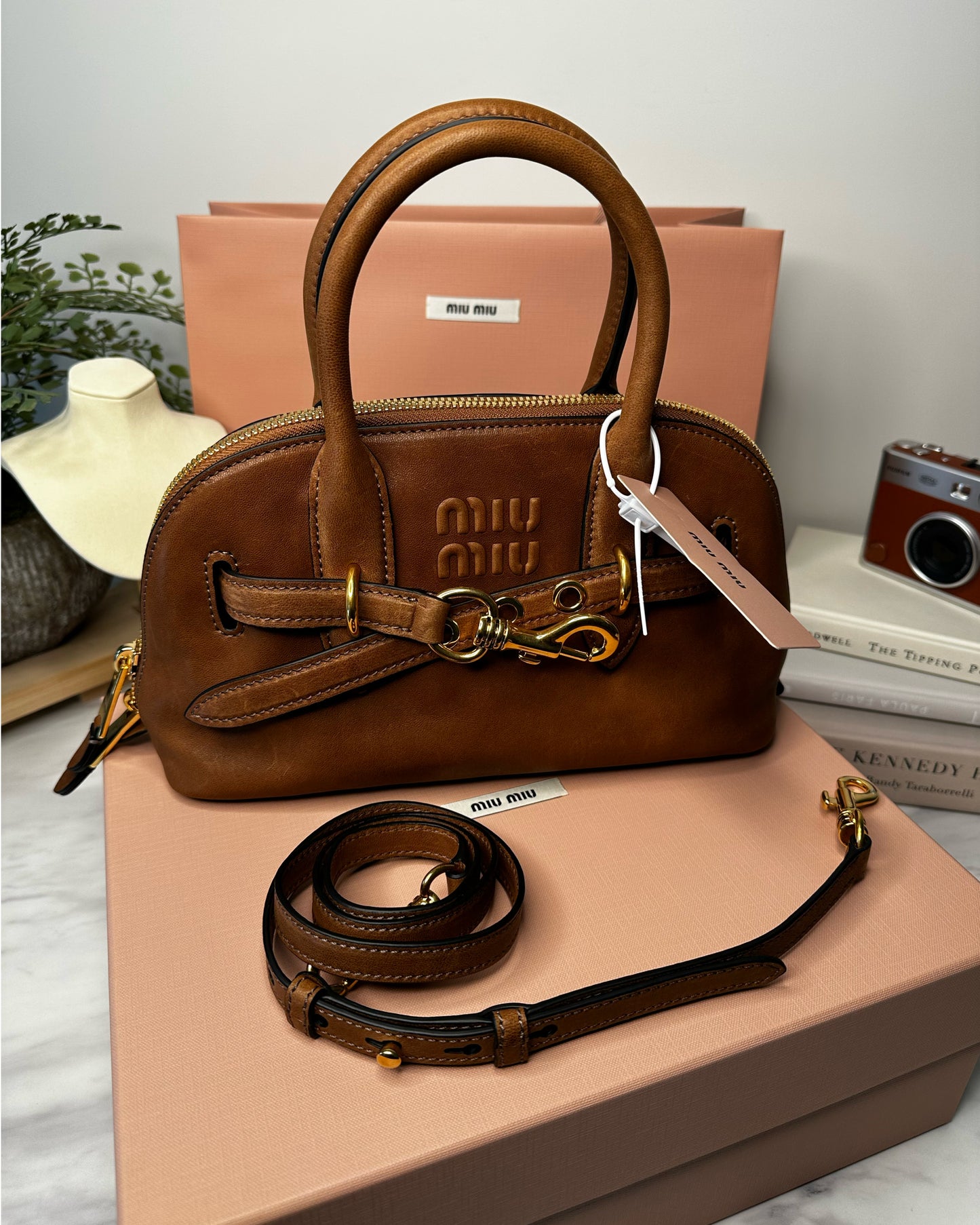 0926M-Leather Handle Bag