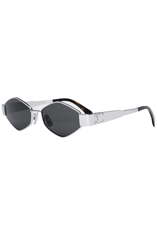 Silver Metal Geometric Sunglasses